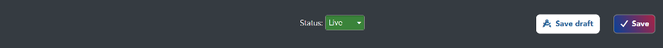Ribbon with options for event status: live or hidden