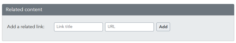 Options for adding content related to the event